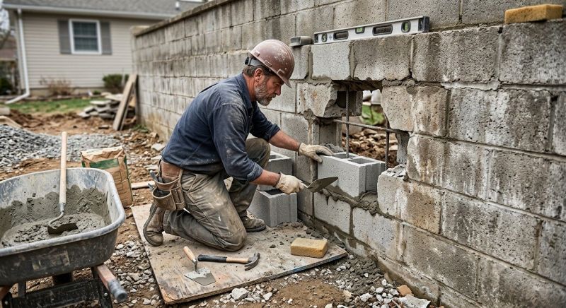 Cinder Block Wall Repair in Bala Cynwyd, PA