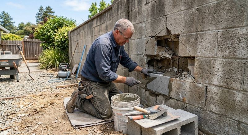 Cinder Block Wall Repair in Southampton, PA